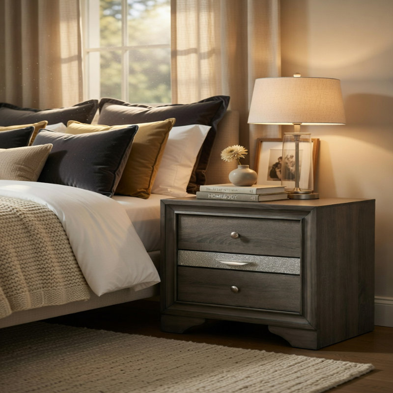 Table de chevet Matrix - gris