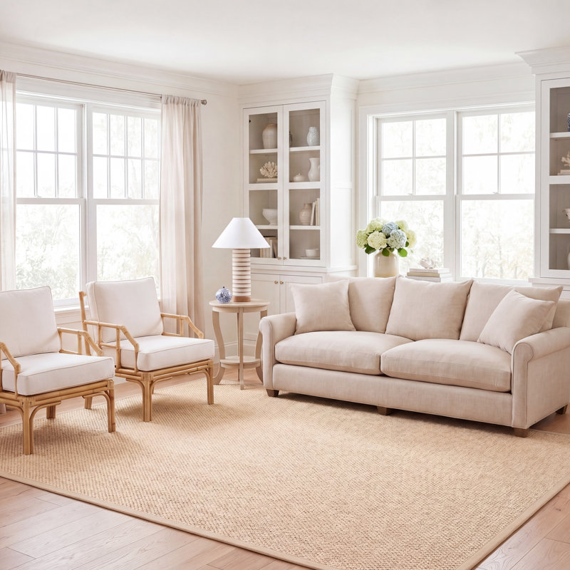 Chaisson Natural Fiber Sisal Pile Solid Color Rug, Rectangle 8' x 10'