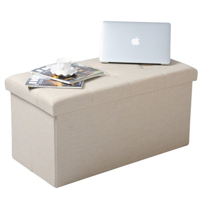 Fazila 76cm Wide Rectangle Solid Colour Ottoman with Storage