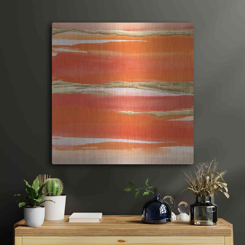 Ivy Bronx «Gilded Mandarin I» par Chris Paschke, art mural en métal, H 24 po x l 24 po