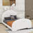 Twin Size Upholstered Rabbit-Shape Princess Bed-681538494