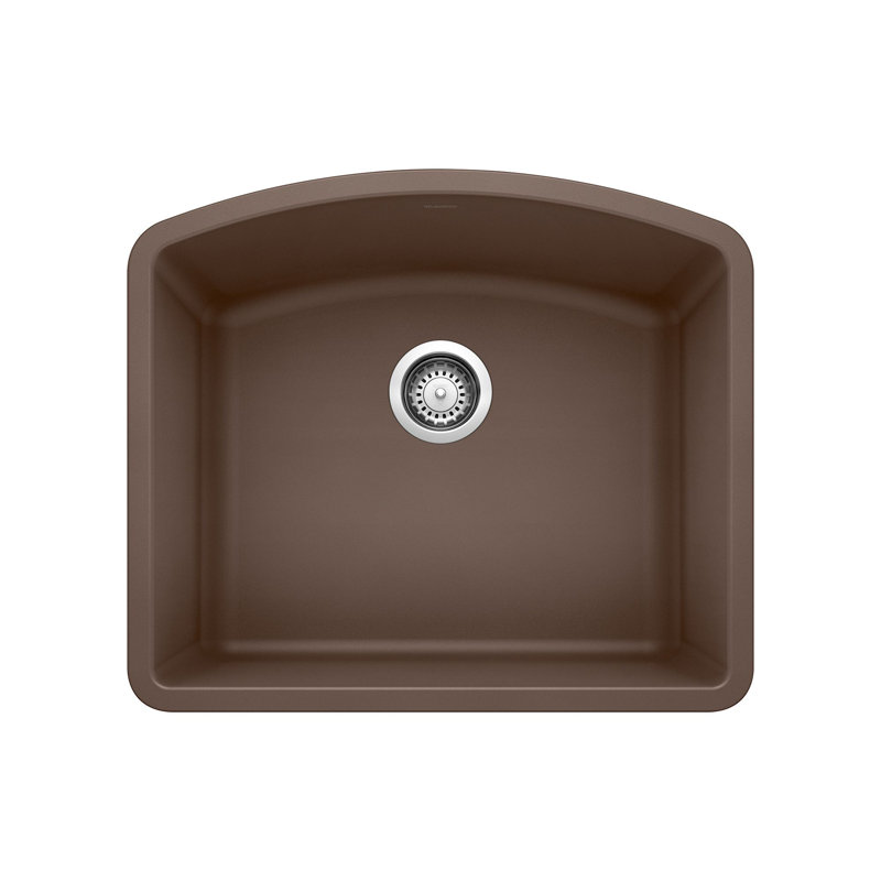 Diamond Silgranit 24" Single Bowl Undermount Kitchen Sink - Café, Café Brown