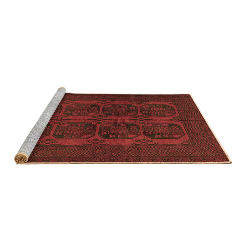 Washable Geometric Indoor Rug, Square 3'