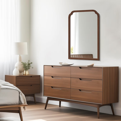 Solid Wood Wall Mirror for Bathroom or Bedroom