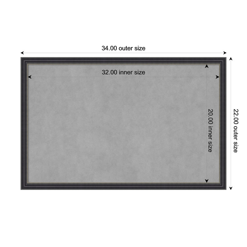 Tableau magnétique magnétique en métal, 22" H x 34" W