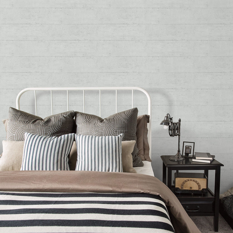 Nostalgie Concrete Design Wallpaper Roll, Light Gray