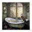 Toile à motif cachemire hibou Bathtime, design par Sasha-406585766