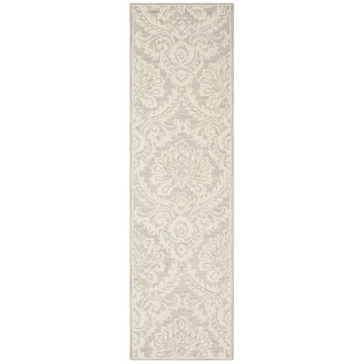 Tapis argent / ivoire en laine fait à la main Tansy