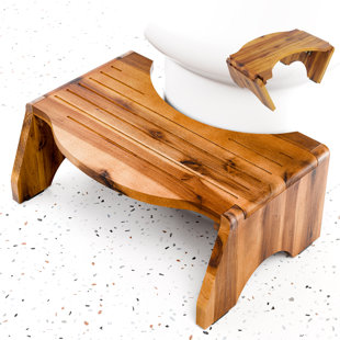 Tabouret de toilette en bois Acacia