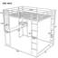 Lit mezzanine double en métal avec 2 tablettes et 1 bureau, noir-46120711