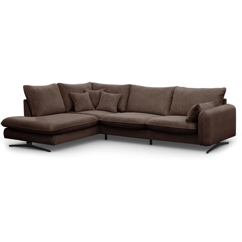 Casiyah 5 Seater Sofa & Chaise, Left Hand Facing, Brown