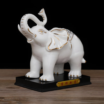 Éléphant en céramique Fortune - Décoration artisanale délicate
