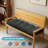 Outdoor Bench Seat Cushion，Features a non-slip sole，a hidden zipper，Patio Chair Cushions,42*16*4 in,black-316784546-319379651