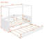 Lits simples blancs peu encombrants, finition en bois massif, conception de lit gigogne moderne