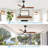 52 Inch Smart Ceiling Fan With LED 18W Triple Color Dimmable Memory Lighting 3 Walnut Finish Blades And DC Motor-1005470191-1005470185