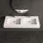 47'' Rectangular Stone Resin Double Bathroom Sink With Faucet Hole