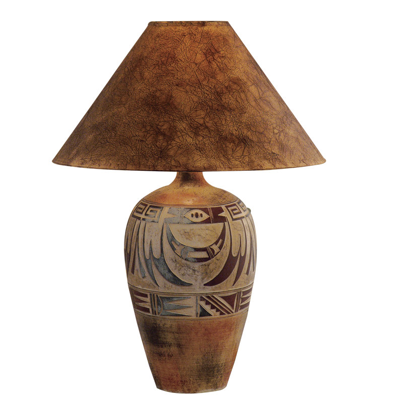 Kanisha Alabaster Table Lamp, 29" H x 21" W x 21" D, Dark Western
