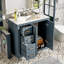 Ensemble de meuble-lavabo 36 po avec lavabo en céramique, armoire de rangement en bois massif, ensemble de meuble-lavabo autoportant avec 3 tiroirs et portes à fermeture douce-118003273