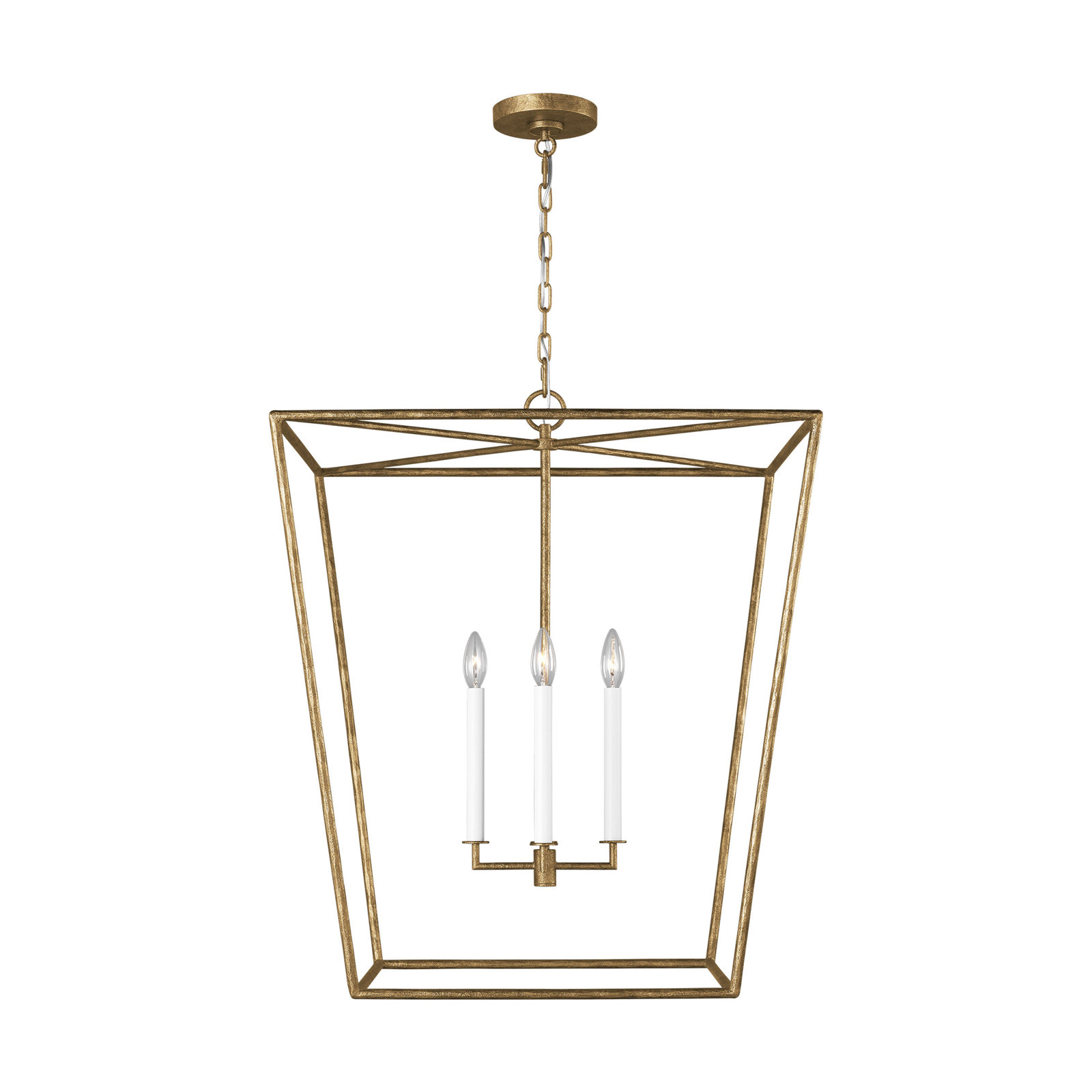 Maribel Dimmable 4-Light Pendant, 96.25" H x 25" W x 25" D, Casted Gild