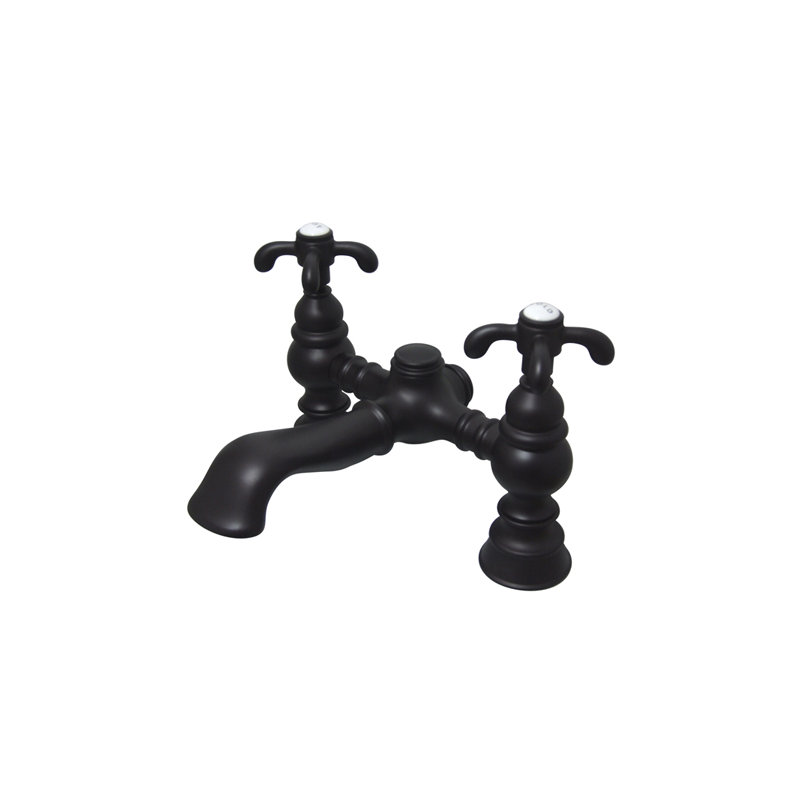 Hot Springs Double Handle Deck Mounted Clawfoot Tub Faucet, Oil Rubbed Bronze