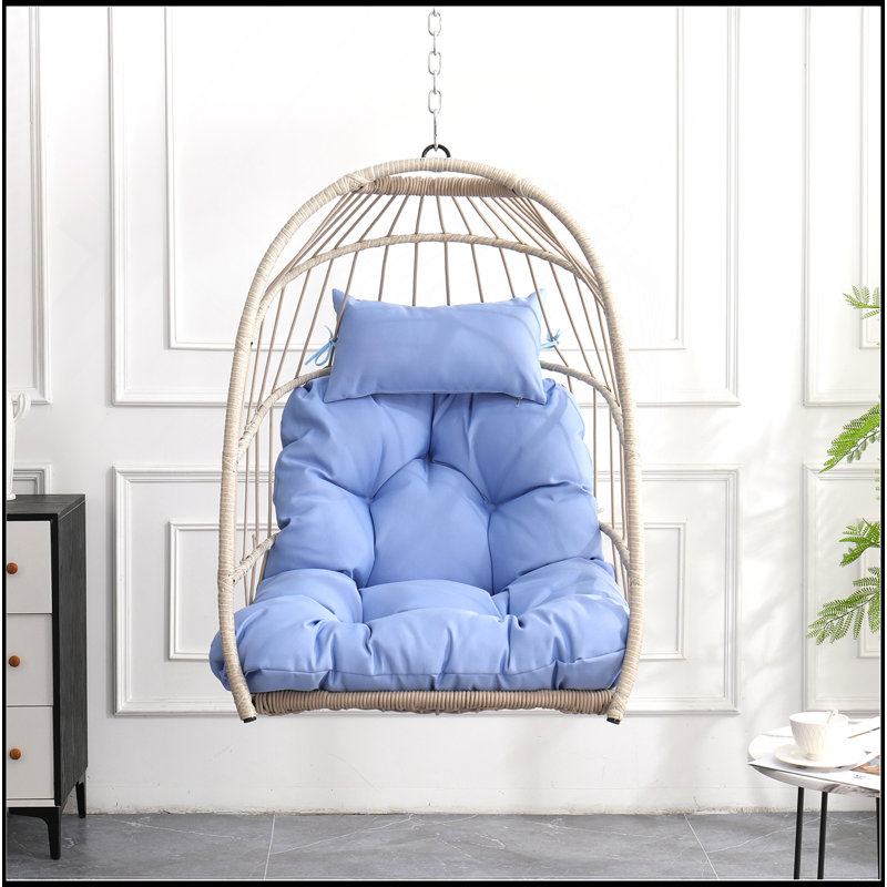 Chaise suspendue en PE pour l'extérieur, Bleu