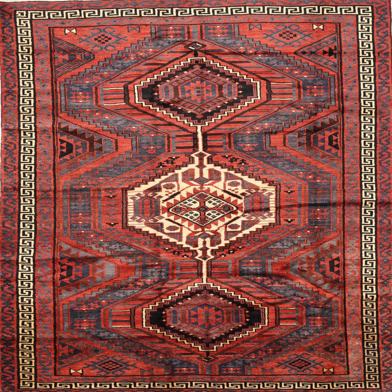 Tapis rouge à motif sud-ouest, Rond 6 pi