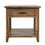 Table de bout carrée en bois rustique avec rangement Abbeville