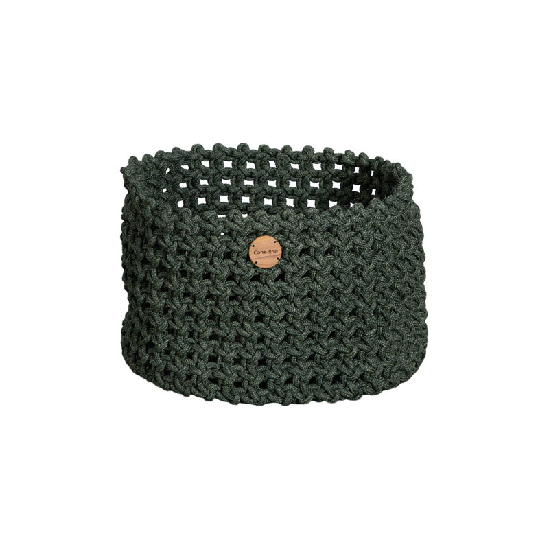 Soft Rope Basket, 13.4" H x 19.7" W x 19.7" D, Dark Green