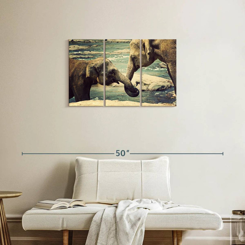 Asian Elephants, 20" H x 33" W