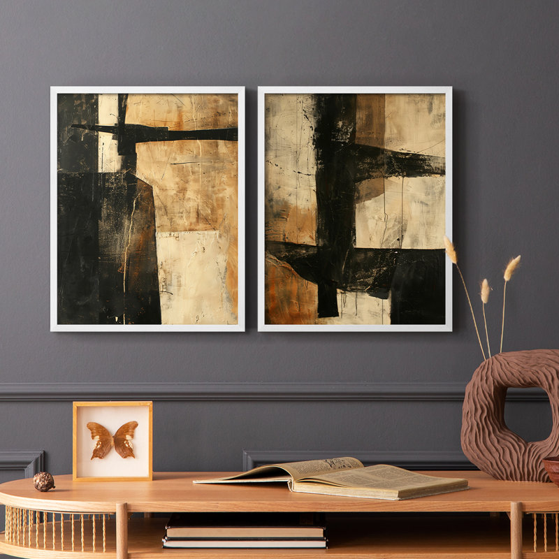 ABSTRACT Series CCCCLV - reproduction encadrée de qualité supérieure - prête à être accrochée - aucun clou requis - aucun clou requis