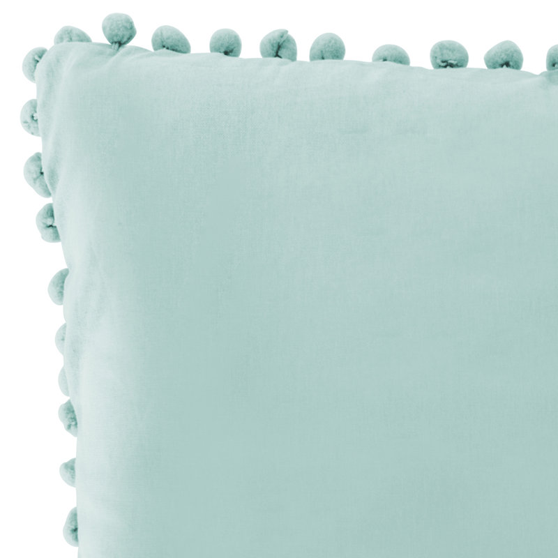 Elysian Grey Square Throw Cushion, Duck Egg