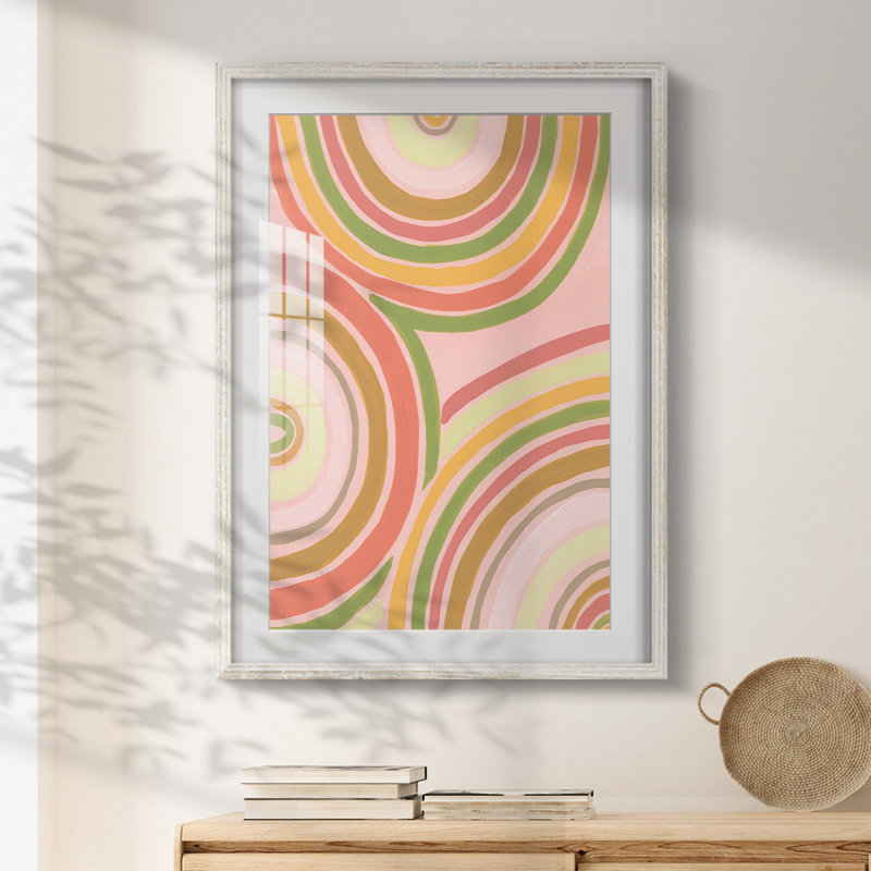 Abstrait arc-en-ciel II - impression encadrée, H 28,5 po x l 20,5 po, Blanc