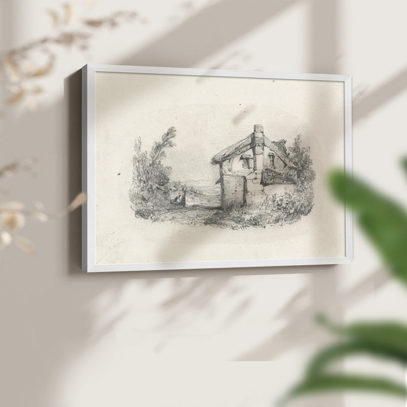 Croquis rétro - XLVI - reproduction encadrée, H 16 po x l 20 po, Blanc