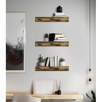 3 Piece Oak Floating Shelf