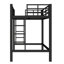 Lit mezzanine simple en métal noir avec échelle double, cadre et lit sécuritaire pour votre dortoir