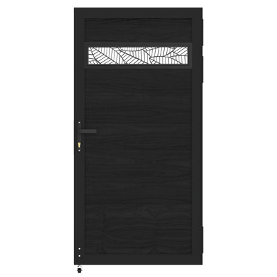 6Ft H*3Ft W Decorative Privacy Fence Gate With Metal Frame And Knob Kits, Wood Plastic Composite Gate - Not Including Posts