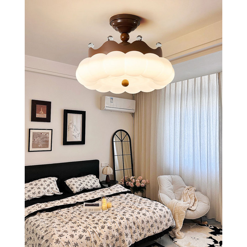 Lustre en fer de style français rétro avec éclairage tricolore réglable