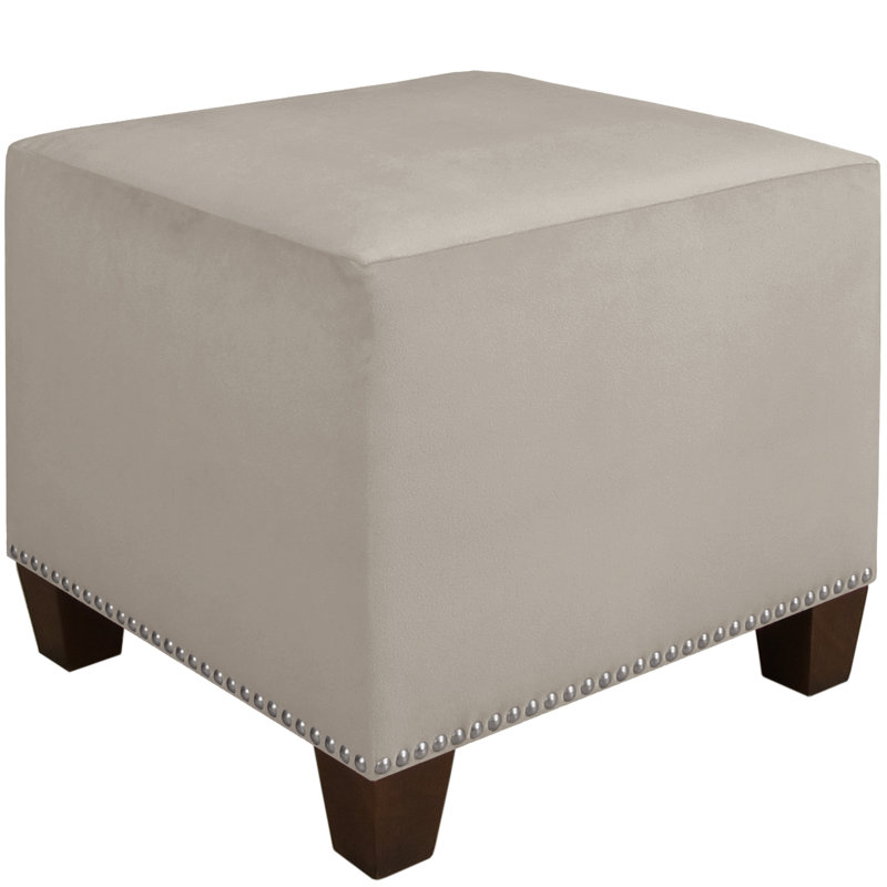 Cliffcrest Upholstered Ottoman, Bella Light Gray Performance Velvet