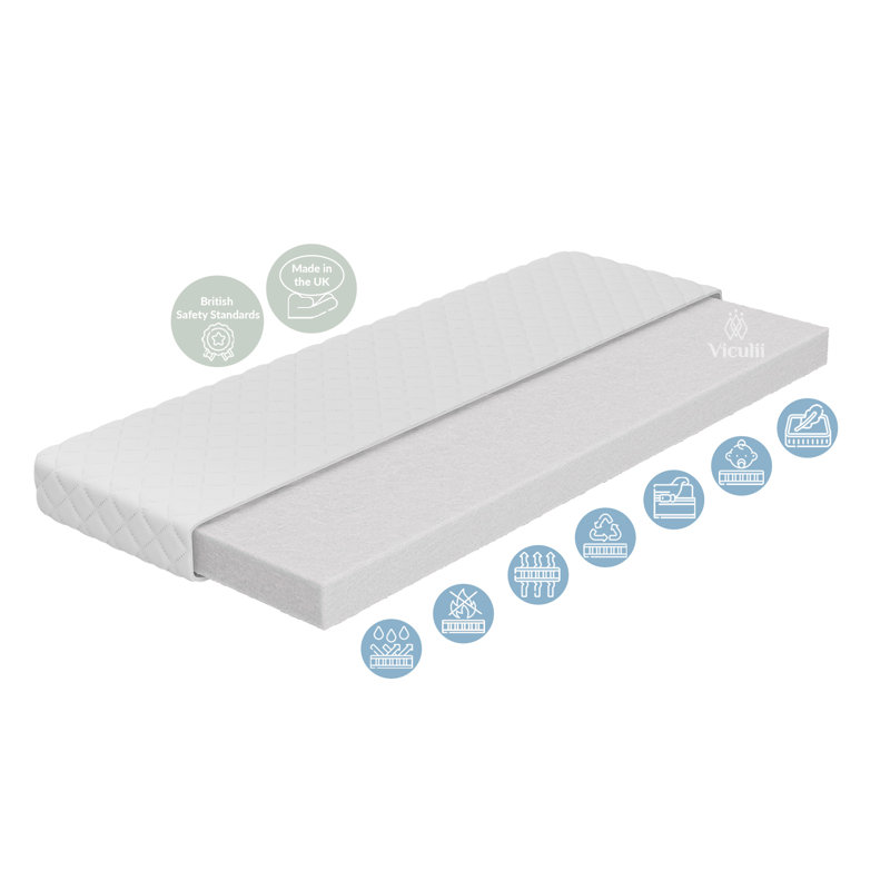 Subtle Hypoallergenic ECO Fibre Core 140x70x10cm Cot Bed Mattress