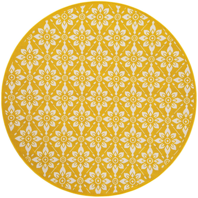 Tapis jaune Aucun, Rond 6 pi 1 po