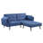 Blue Fabric Adjustable Sofa & Ottoman
