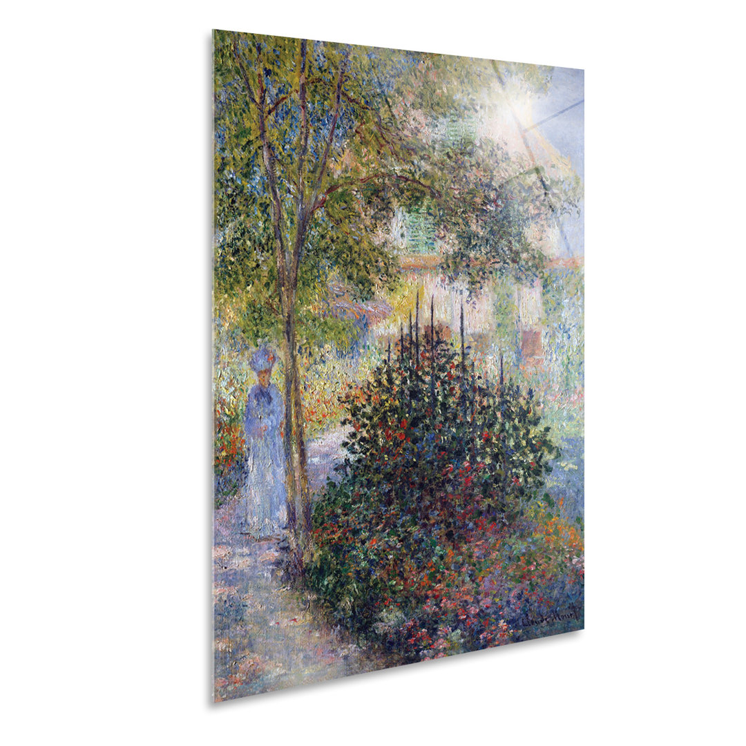 Wandbild Camille Monet im Garten von Argenteuil von Claude Monet