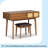 43.3" Classic Wood Makeup Vanity Set With Flip-Top Mirror And Stool, Dressing Table With Three Drawers And Storage Space, -1659778945