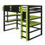 Structure de bureau polyvalente combinant un bureau, un support latéral d'organisation, des tablettes à plusieurs compartiments et une bande lumineuse RVB programmable-309062427