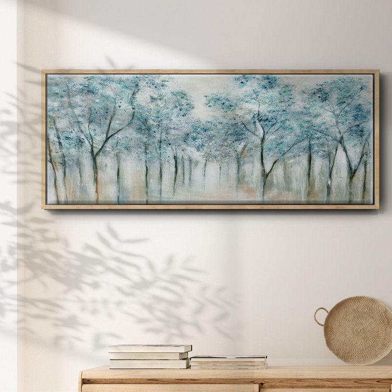Bleu printemps - toile encadrée, H 20 po x l 50 po