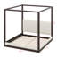 Base de lit à baldaquin en bois avec plateforme et tête de lit tapissier, lit plateforme moderne à quatre colonnes-130557746-130557743