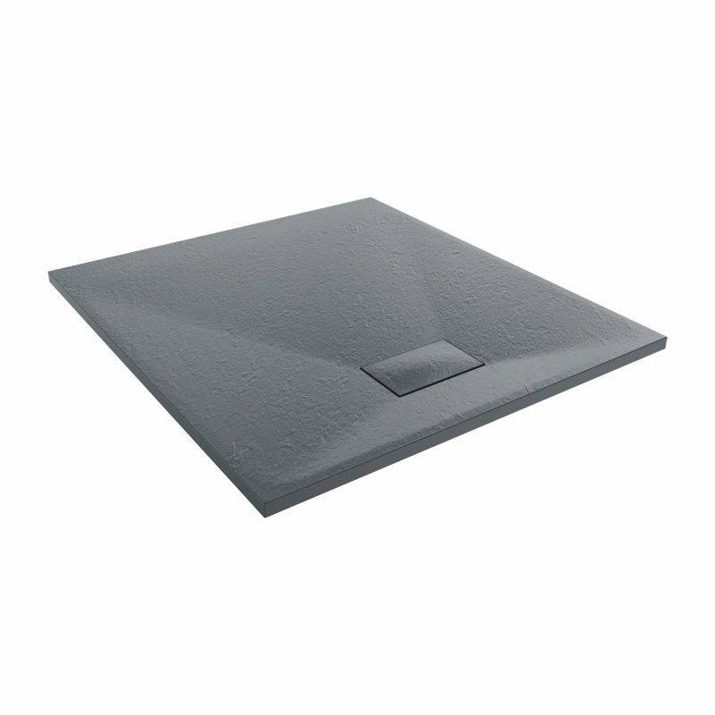 Bozidar W 32mm D Rectangle Shower Tray, 100cm H x 90cm W x 3.2cm D, Anthracite