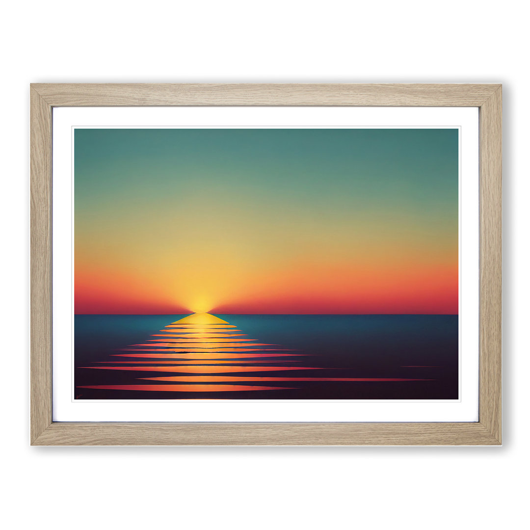 Inquisitive Seascape At Sunset - Single Picture Frame Print