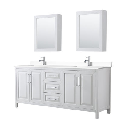 Ensemble de meuble-lavabo double 80 "avec miroir Daria