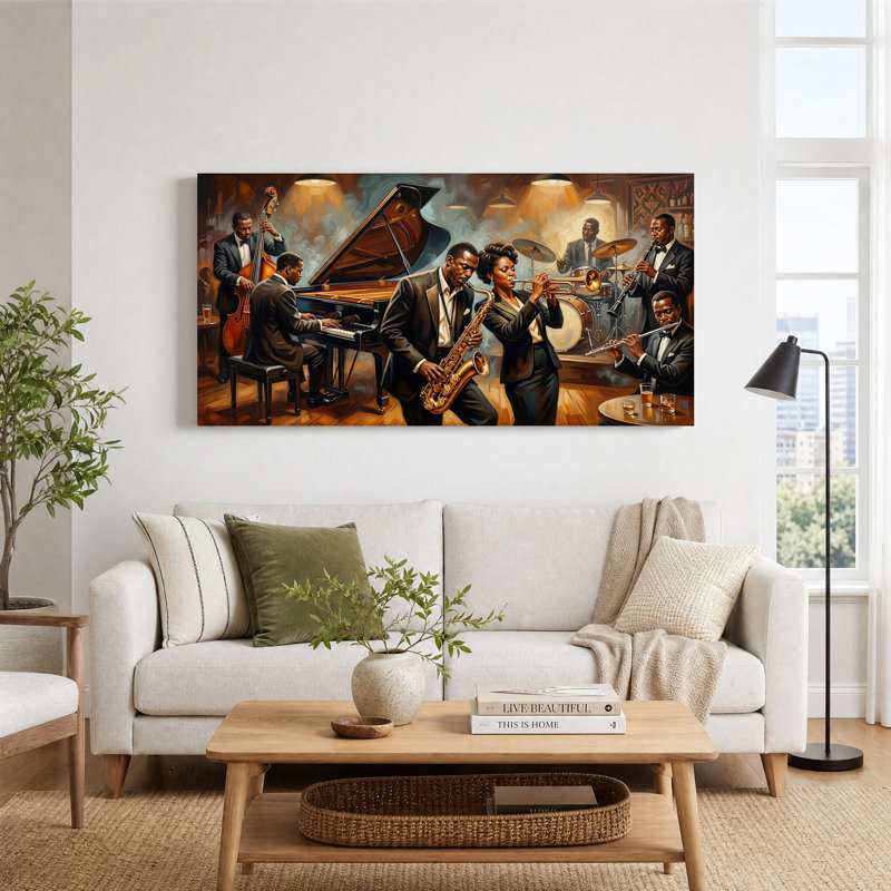Art mural sur toile Jazz, L 40 po x H 20 po